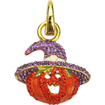 Witchy Pumpkin Open Ring Charm (Goldtone)