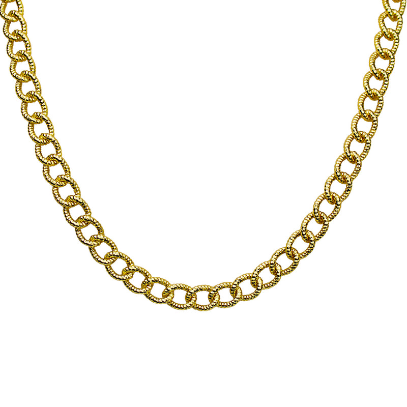The Paris Chain Necklace With Seaview Moon Magnetic Closure (Goldtone)