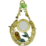 Protected By Mermaids Sweetheart Seaview Moon Ornament (Goldtone/Aqua)
