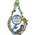 Protected By Mermaids Sweetheart Seaview Moon Ornament (Silvertone/Lt. Sapphire)