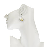 Dreamer Star & Moon CZ Leverback Earrings (Sterling Silvertone)