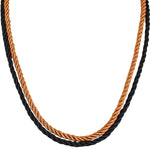 Set of 2 Mystic Cord Necklaces (Silvertone/Black/Tan)