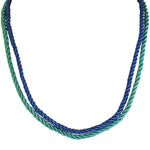 Set of 2 Mystic Cord Necklaces (Silvertone/Blue/Azure)