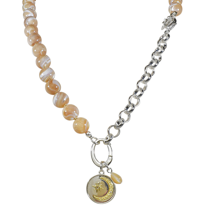 Dreamer 10mm Mother Of Pearl Add A Charm Necklace (Sterling Silvertone/Mother Of Pearl)