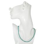 Shimmer Bead 18" Necklace (Goldtone/Aqua)
