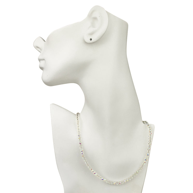 Shimmer Bead 18" Necklace (Sterling Silvertone/Crystal Ab)