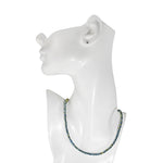 Shimmer Bead 18" Necklace (Sterling Silvertone/Green Iris)