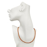 Shimmer Bead 18" Necklace (Brasstone/Burnt Orange)