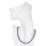 Shimmer Bead 18" Necklace (Sterling Silvertone/Black Silk)