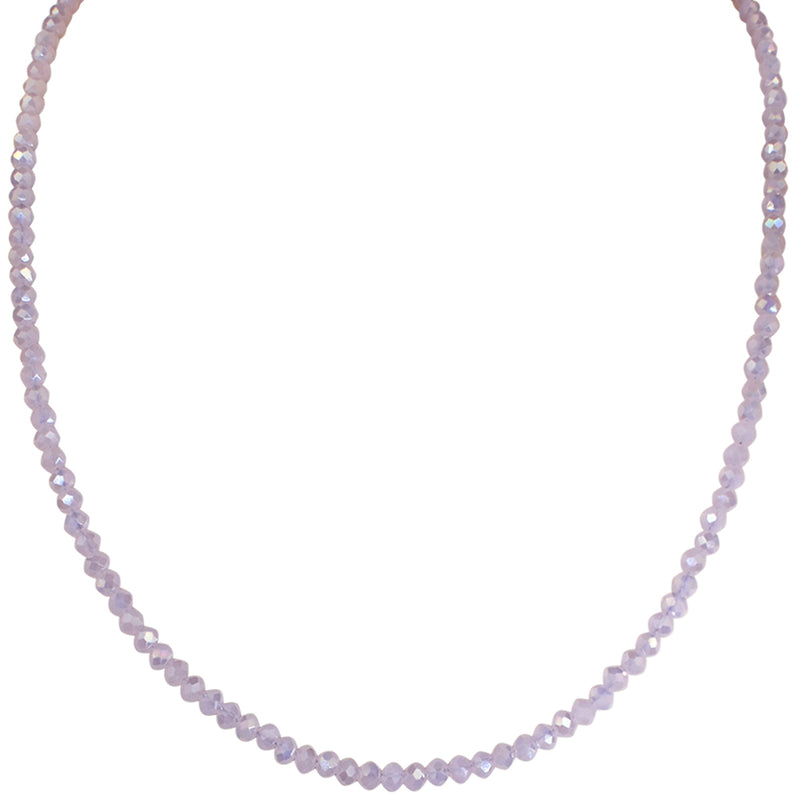 Shimmer Bead 18" Necklace (Rose Goldtone/Pink Opal)