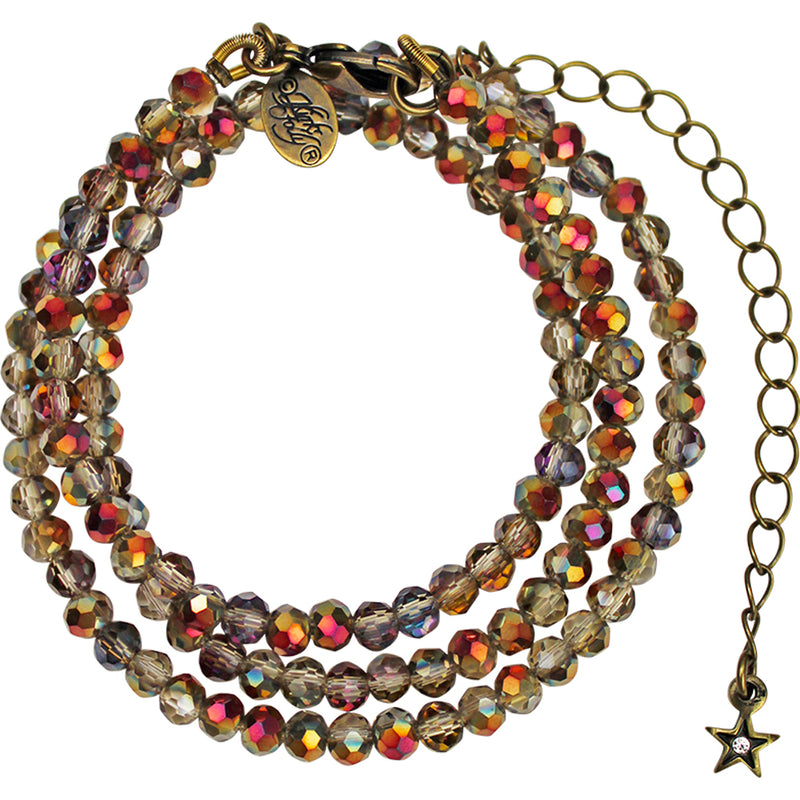 Shimmer Bead 18" Necklace (Brasstone/Mystic Iridis)