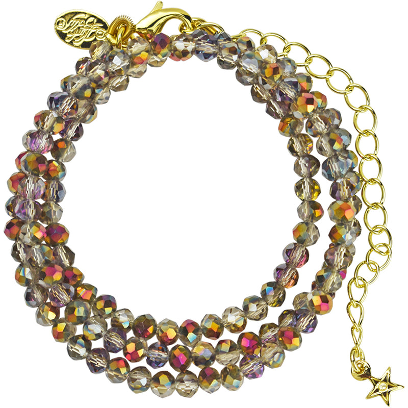 Shimmer Bead 18" Necklace (Goldtone/Mystic Iris)