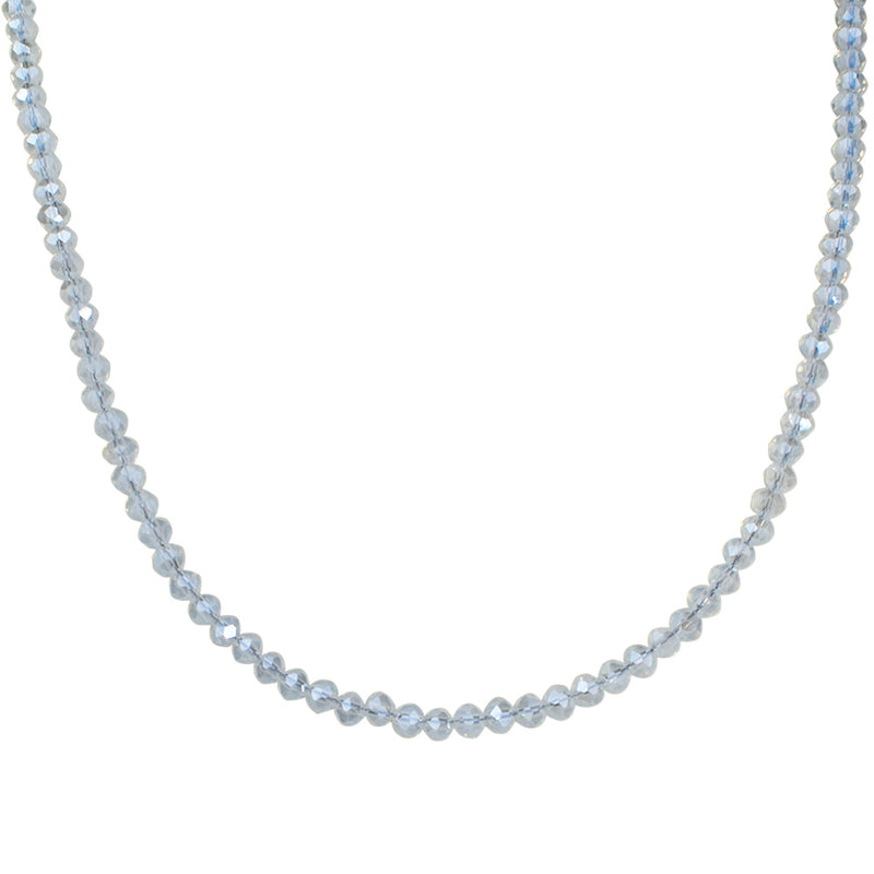 Shimmer Bead 18" Necklace (Goldtone/White Opal)
