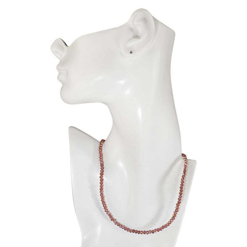Shimmer Bead 18" Necklace (Sterling Silvertone/Purple)