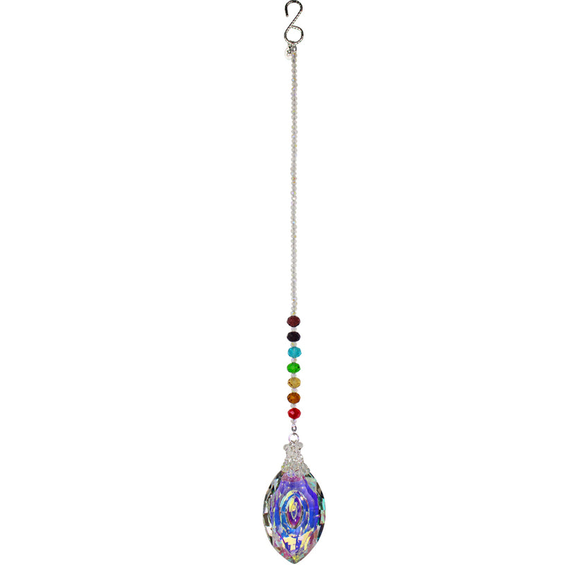 Rainbow Bridge Navette Crystal Shimmer With Free Brilliant Emerald Cut Petite Leverback Earrings (Goldtone/Ruby Red)