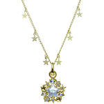 Goddess Seaview Star Rider Open Ring Charm Necklace (Goldtone)