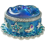 Venus Seaview Moon 35mm Starlight Trinket Box (Sterling Silvertone/Mystic Blue Sphinx)