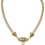 Celestial Woven Cord Magnetic Necklace with Charm Holder (Goldtone)