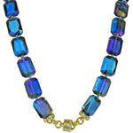 Diva Darling Emerald Cut Magnetic Interchangeable Necklace (Goldtone/Mystic Blue)