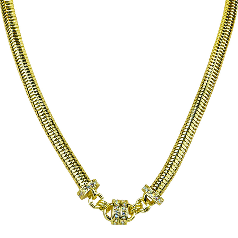 Snake Chain 18" Magnetic Interchangeable Necklace (Goldtone)