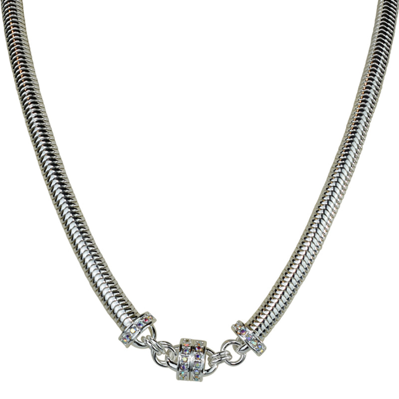 Snake Chain 18" Magnetic Interchangeable Necklace (Sterling Silvertone)