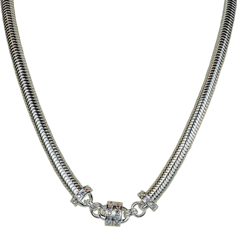 Snake Chain 32" Magnetic Interchangeable Necklace (Sterling Silvertone)