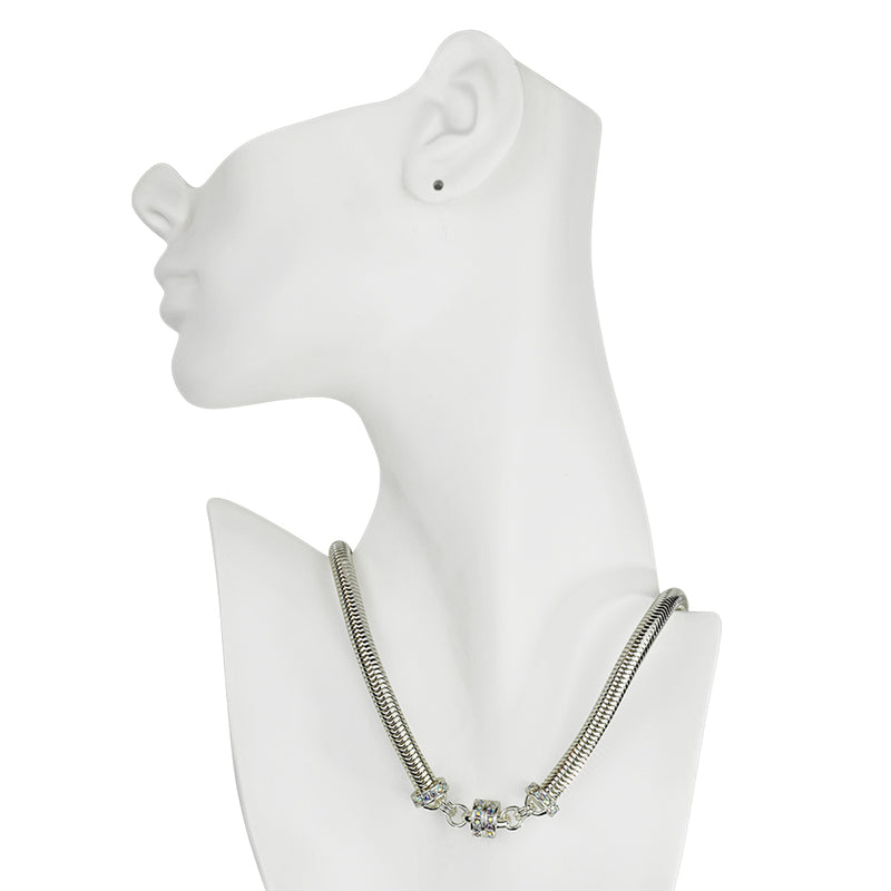 Snake Chain 18" Magnetic Interchangeable Necklace (Sterling Silvertone)