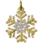 Crystal Dream Snowflake Open Ring Charm (Goldtone)
