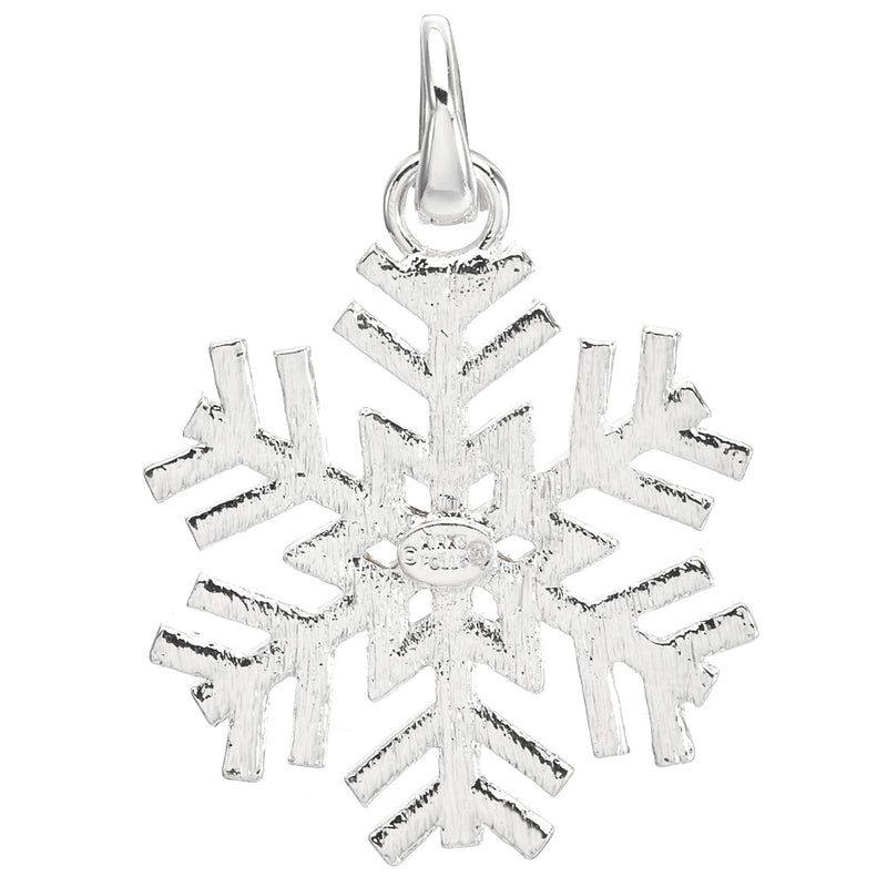 Crystal Dream Snowflake Open Ring Charm (Sterling Silvertone)