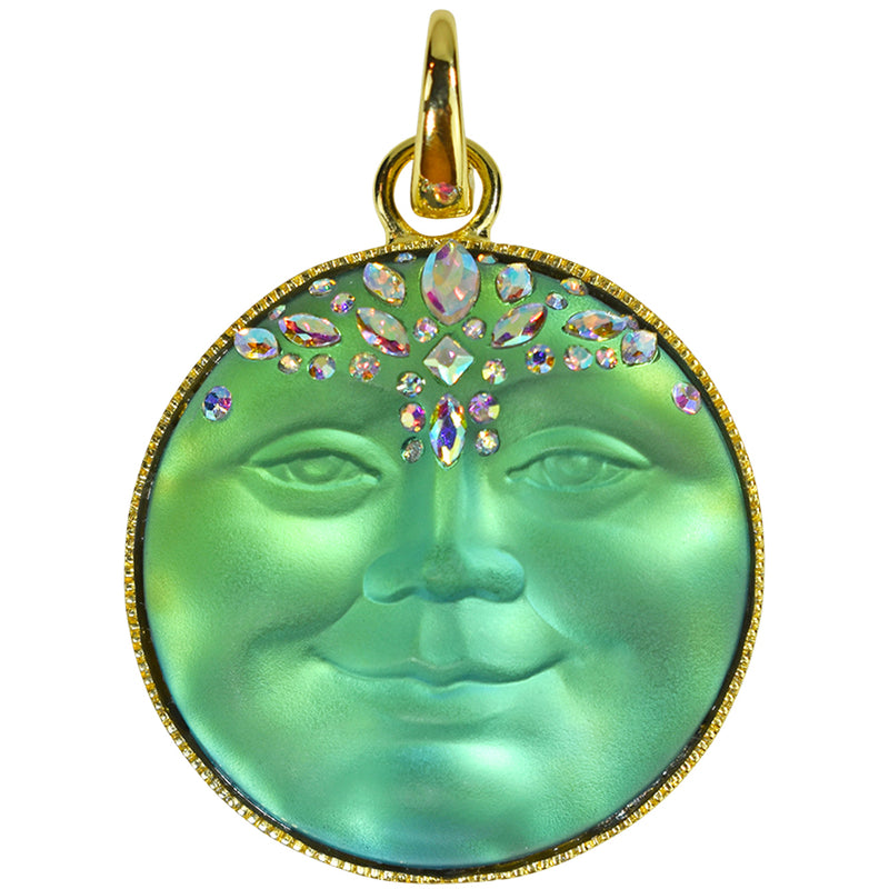 Empress Mystic Seaview Moon 35mm Open Ring Charm (Goldtone/Green