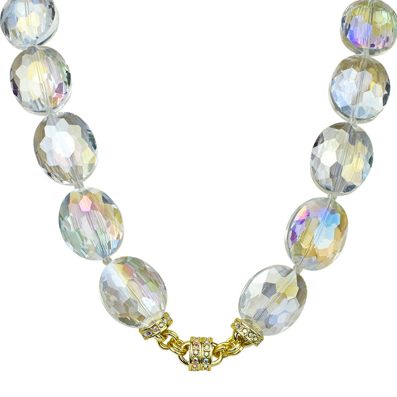 Empress Oval Magnetic Interchangeable Necklace (Goldtone/Crystal AB)