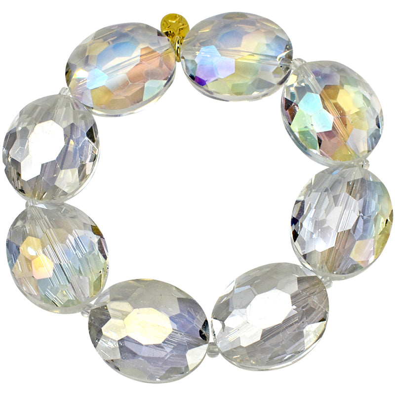 Empress Oval Stretch Bracelet (Goldtone/Crystal AB)