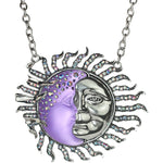 Sunshine Illusion Seaview Moon Shadow Ornament/Necklace (Silver Ox/Violet Illusion)