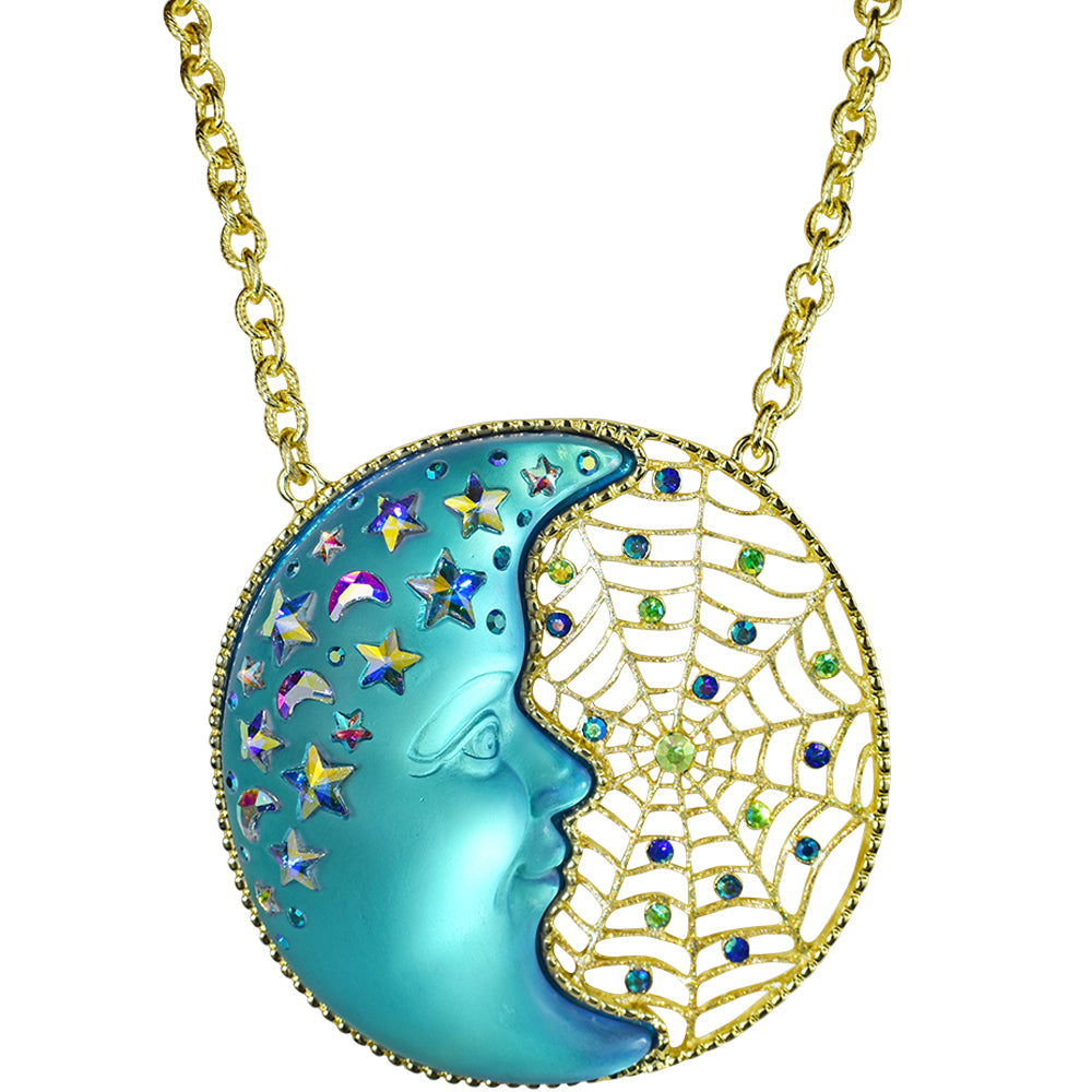 Venus Mystic Moon Shadow Dreamcatcher Ornament/Necklace (Goldtone