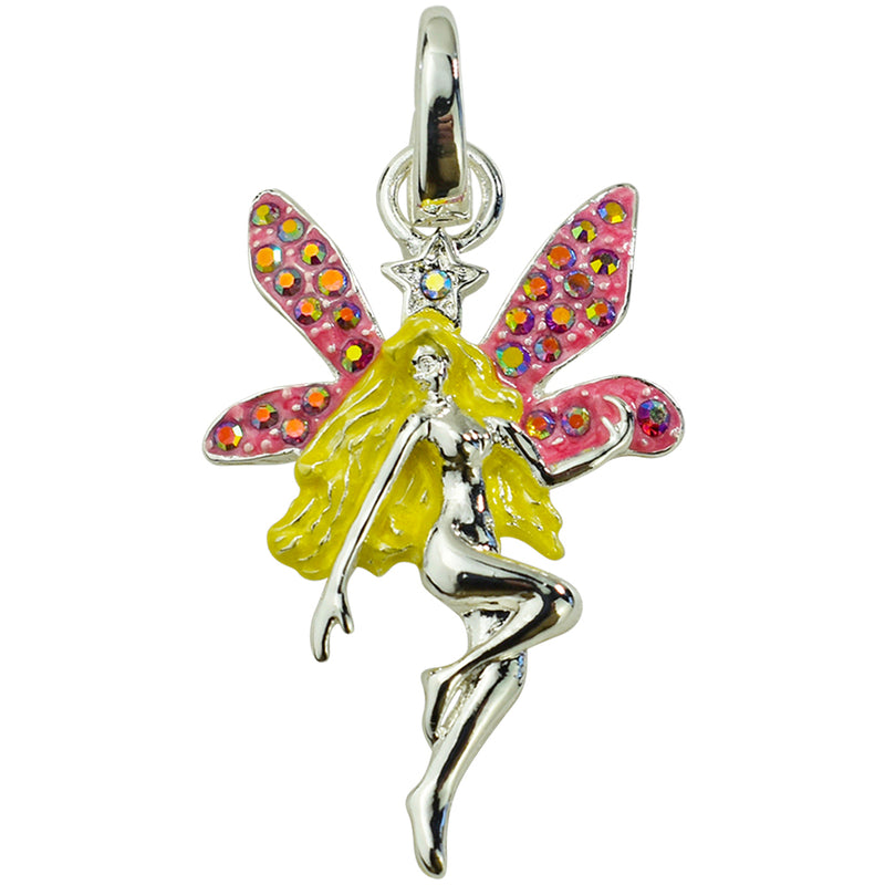 Queen Of The Fairies Open Ring Charm (Sterling Silvertone)