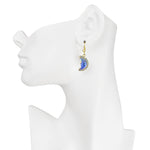 Goddess Illusion Moon Shadow Leverback Earrings (Goldtone/Blue Illusion)