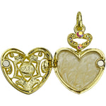 I Remember You By Heart Locket Open Ring Charm (Goldtone/Crystal AB)