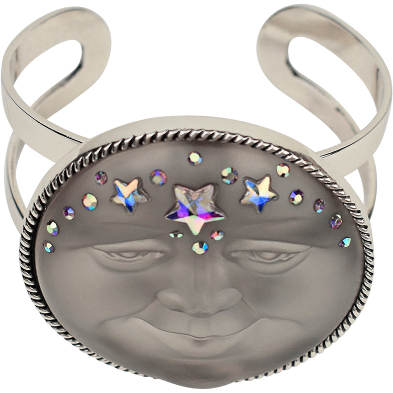 "One Of A Kind" Venus 50mm Seaview Moon Cuff Bracelet (Sillver Ox/Stormy Grey)