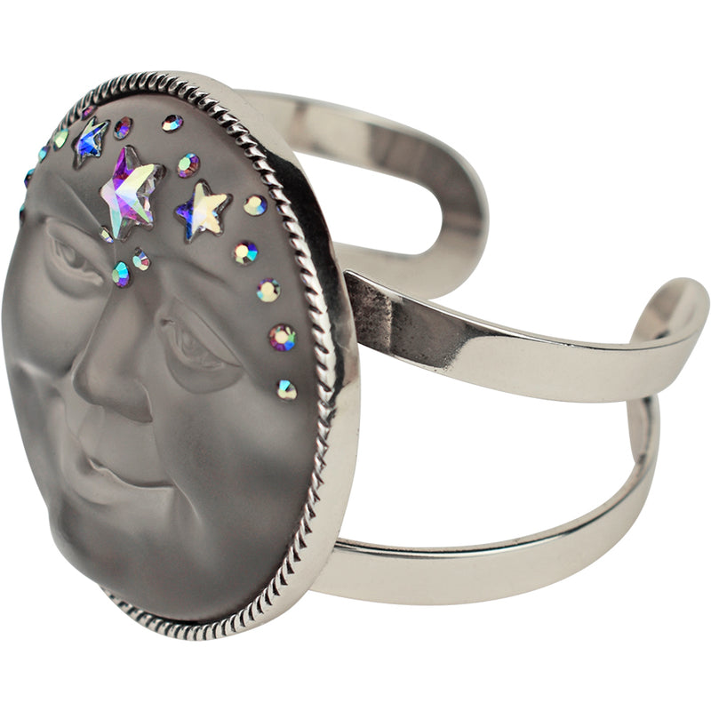 "One Of A Kind" Venus 50mm Seaview Moon Cuff Bracelet (Sillver Ox/Stormy Grey)