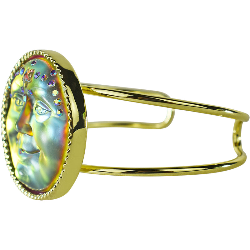 Venus Mystic Seaview Moon 35mm Cuff Bracelet (Goldtone/Mystic Iridis)