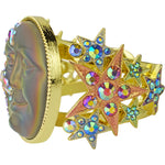 "One Of A Kind" Mystic 50mm Fairy Seaview Moon Starlight Cuff Bracelet (Goldtone)