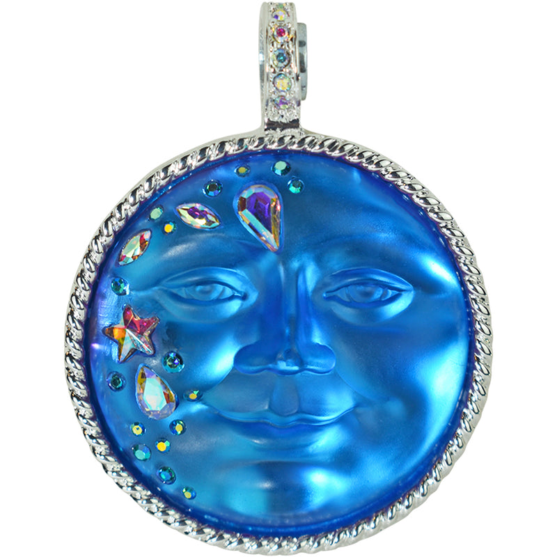 Mystic Fairy Seaview Moon 35mm Magnetic Enhancer (Sterling Silvertone/Blue Sphinx)