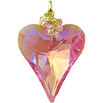 Aphrodite Crystal Heart Open Ring Charm (Goldtone/Pixie Pink AB)