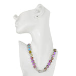 Fantasia Crystal Beaded Magnetic Interchangeable Necklace (Sterling Silvertone/Purple AB)