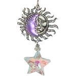 Sunshine Illusion Seaview Moon Shadow Open Ring Charm (Silver Ox/Violet Illusion)