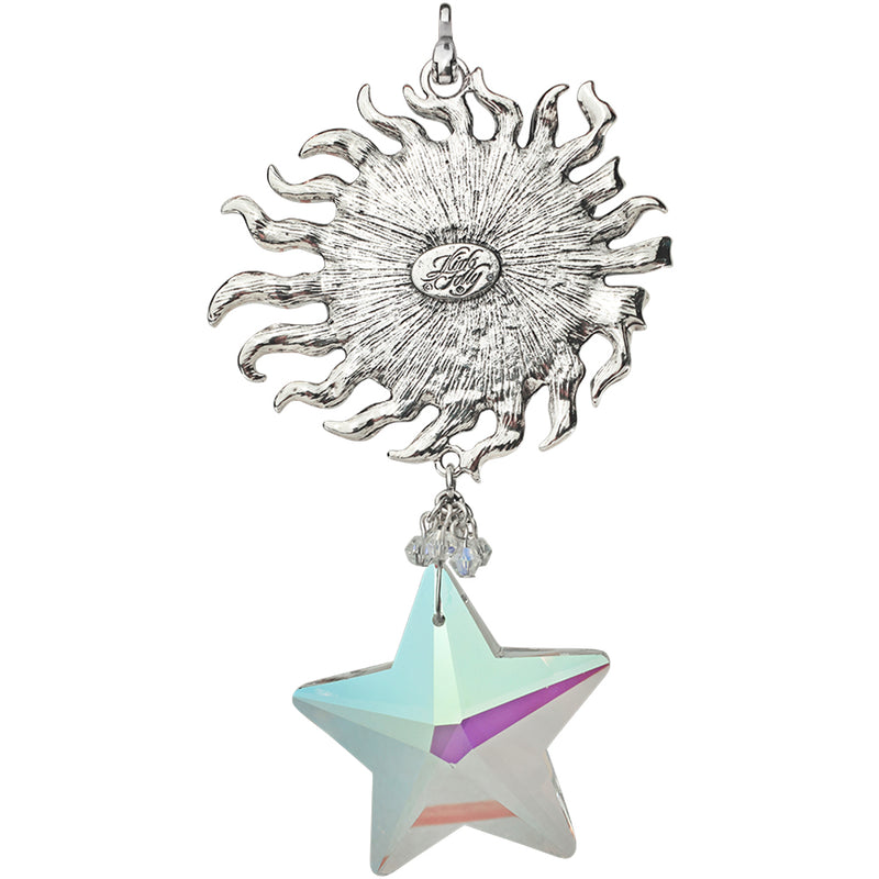 Sunshine Illusion Seaview Moon Shadow Open Ring Charm (Silver Ox/Violet Illusion)