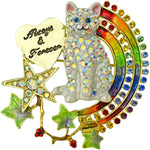 Rainbow Bridge Always and Forever Kitty Pin Pendant (Goldtone)