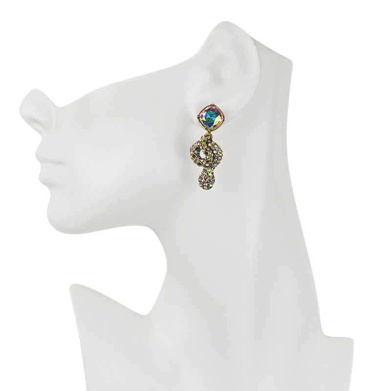 Medusa Crystal Serpent Pierced Earrings