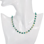 Fantasia Petite Beaded Link Necklace (Goldtone/Green AB)