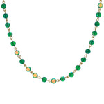 Fantasia Petite Beaded Link Necklace (Goldtone/Green AB)
